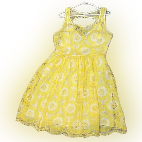 Plenty by Tracy Reese Yellow Floral Lace Dress - Picture 1 of 12